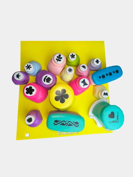 16 dona to'plamdagi ijodkorlik uchun shaklli teshiklar, scrapbooking va hunarmandchilik uchun
