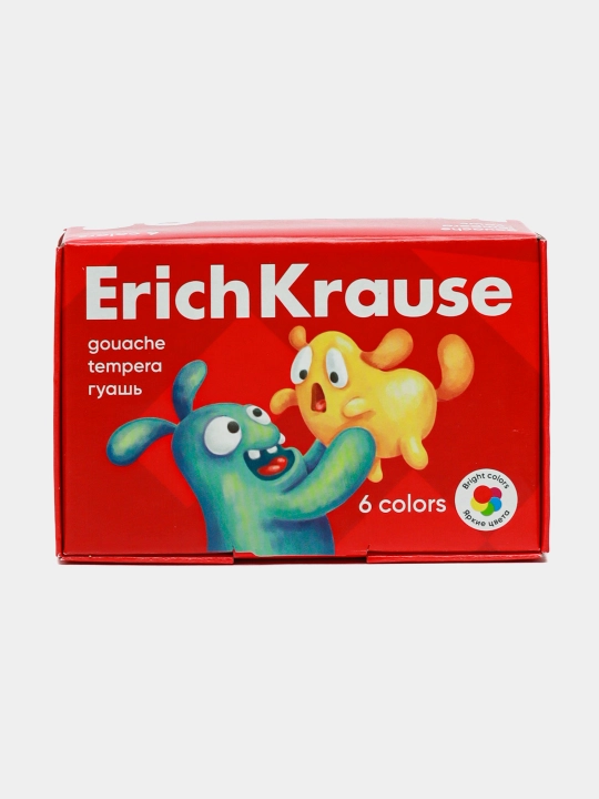 Гуашь ErichKrause Jolly Friends 6 цветов по 20 мл, в коробке 6 шт, 61413 q0000052780