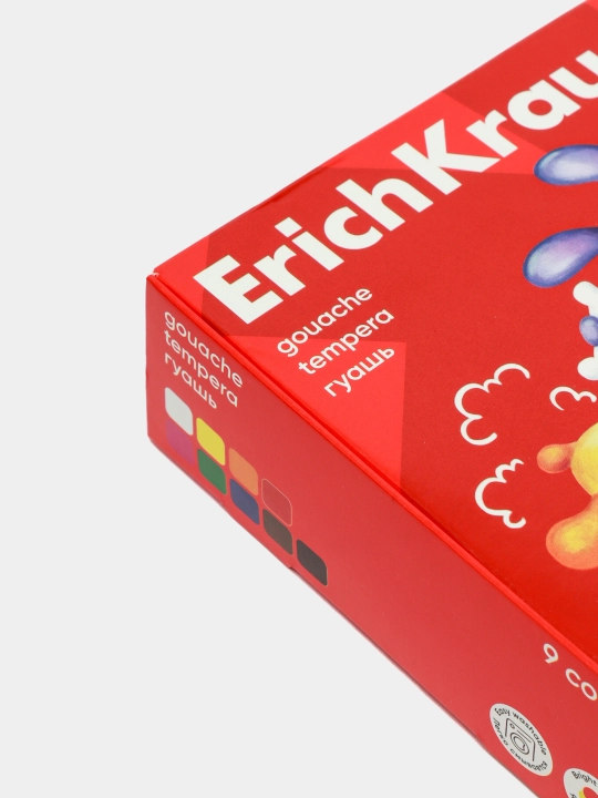 Гуашь ErichKrause Jolly Friends, 9 цветов по 20 мл, в коробке 9 шт, 61414 q0000052779