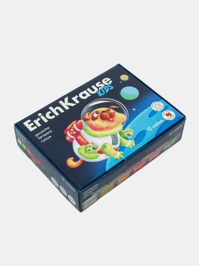 Гуашь ErichKrause Kids Space Animals 12 цветов по 20 мл 61410 q0000053410