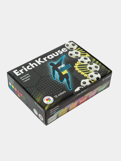 Гуашь ErichKrause Sport DNA 12 цветов по 20 мл, в коробке 12 шт 61773 q0000053423