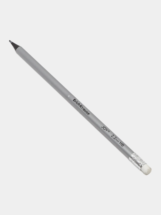 Qora grafitli qalam ErichKrause JOY Metallic, dumaloq, o'chirgich bilan HB 55274 q0000053345 - 