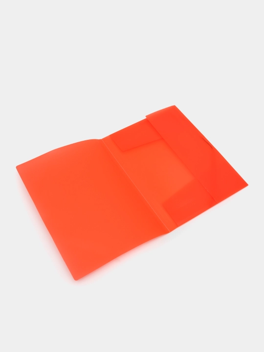 Plastik papka Hatber HD Diamond Neon, to'q sariq, А4f, rezina klapanlar bilan, 500 mkm