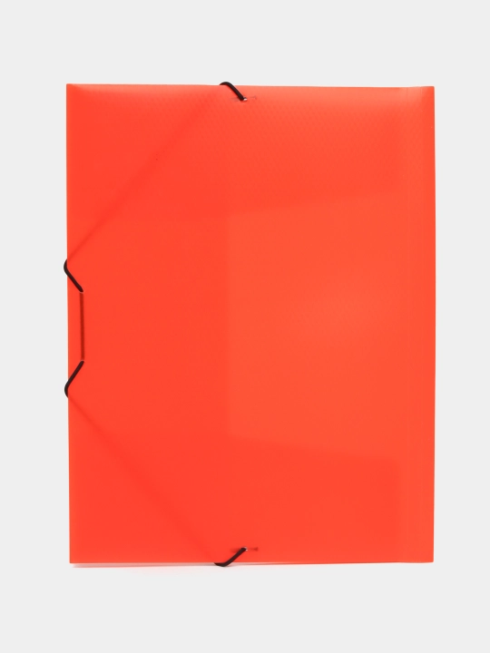 Plastik papka Hatber HD Diamond Neon, to'q sariq, А4f, rezina klapanlar bilan, 500 mkm