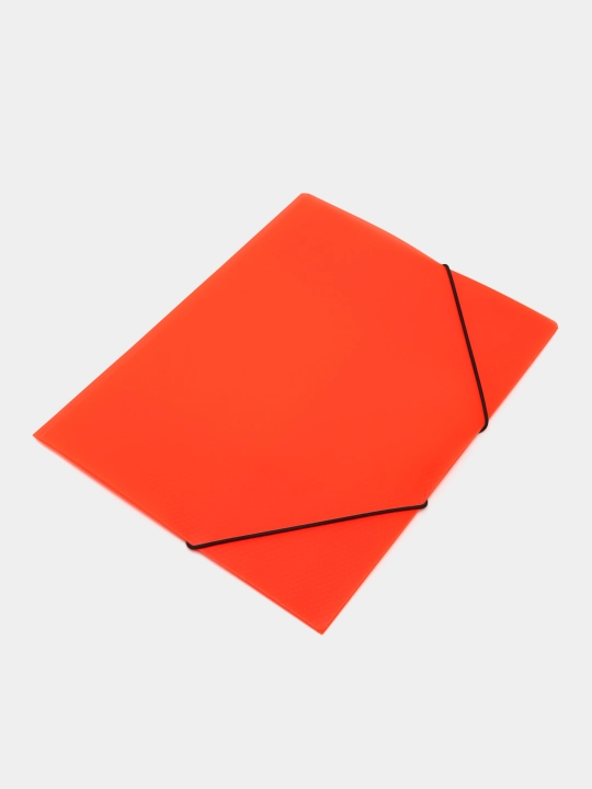 Plastik papka Hatber HD Diamond Neon, to'q sariq, А4f, rezina klapanlar bilan, 500 mkm