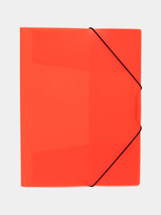 Plastik papka Hatber HD Diamond Neon, to'q sariq, А4f, rezina klapanlar bilan, 500 mkm - 