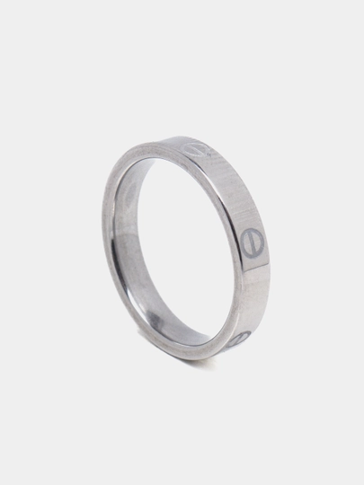 Кольца для женщин и девушек Cartier Stainless Steel, с камнями и без — CROWNIJ-UZUK-БЕЛЫЙ-21