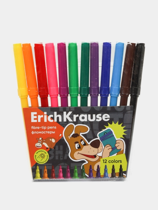 ErichKrause Prostokvashino flomasterlari, 12 ta rang, 61065 q0000052764