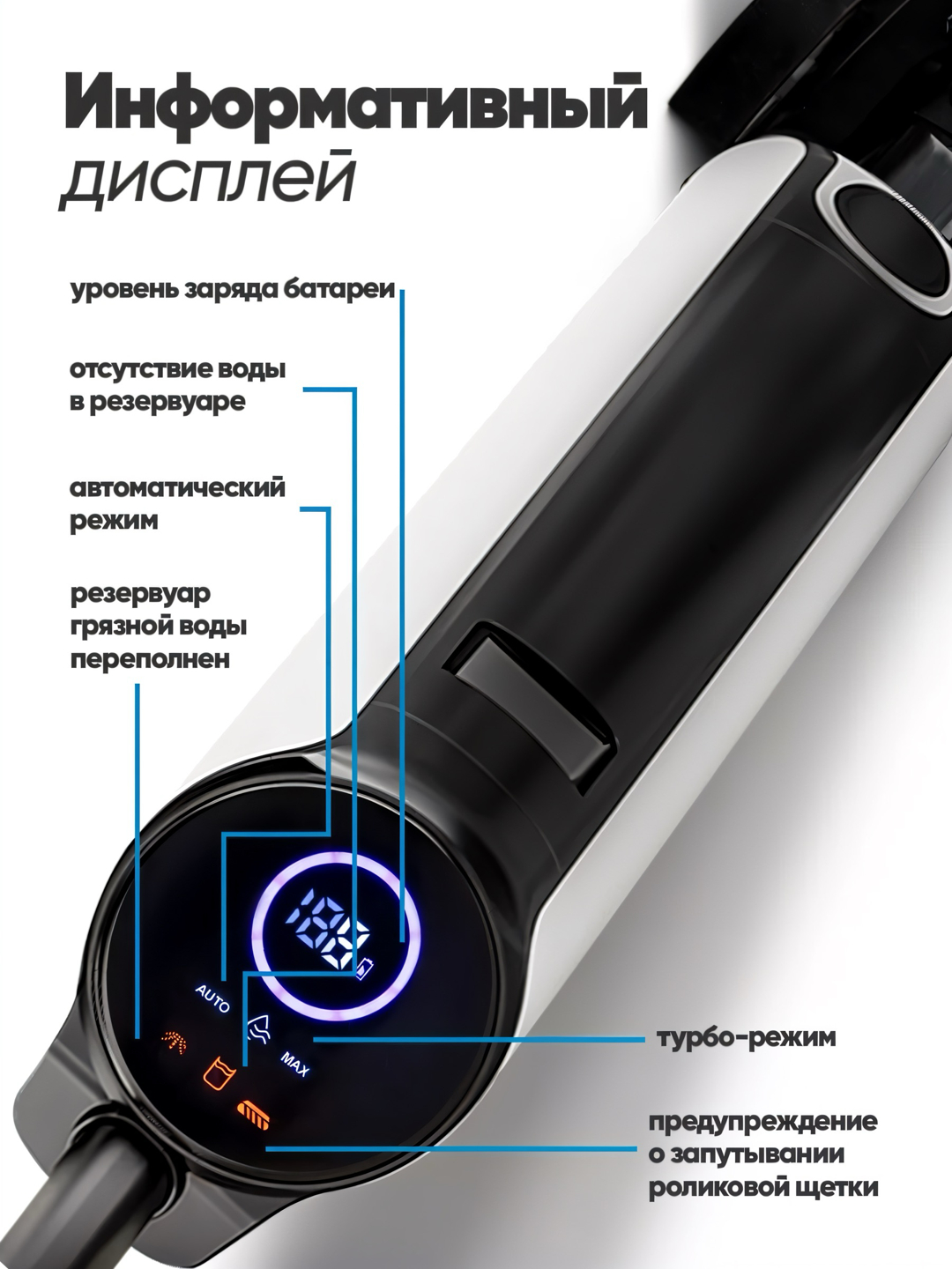 Беспроводной моющий пылесос для сухой и влажной уборки, самоочищается ...