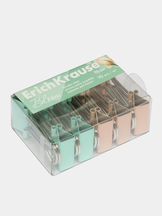 Зажимы для бумаг ErichKrause Pastel Bloom, 19 мм, ассорти 62064 q0000053184