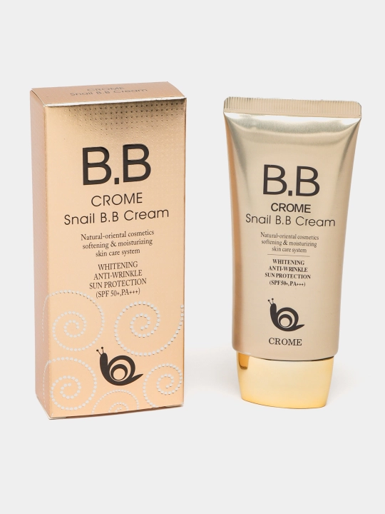 Ko'p funksiyali oqartiruvchi tonal krem BERGAMO Magic, CROME Snail BB SPF 50+, 50 ml - 