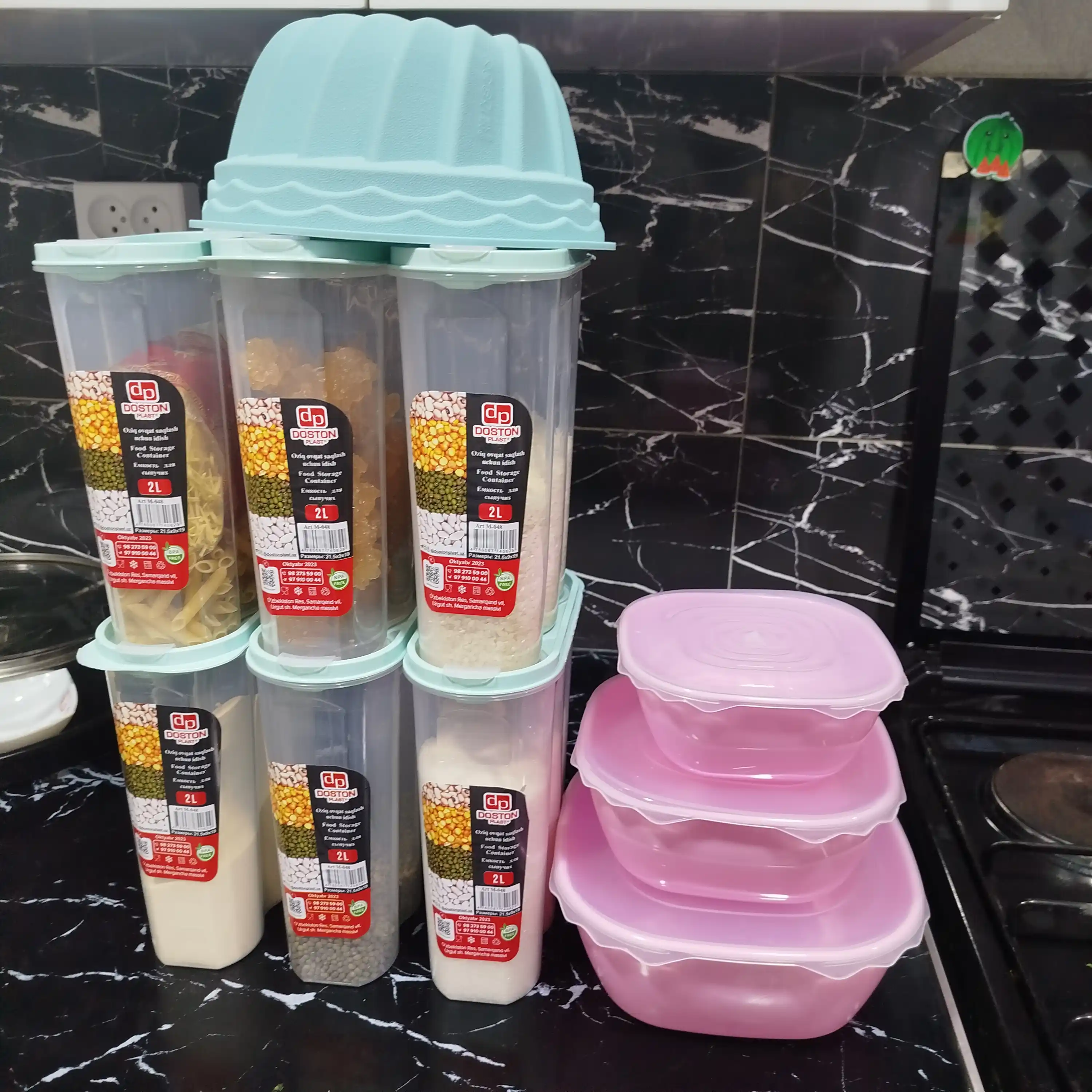 Квадратные контейнеры для хранения еды, заморозки, сыпучих продуктов, салатов, 3 в 1