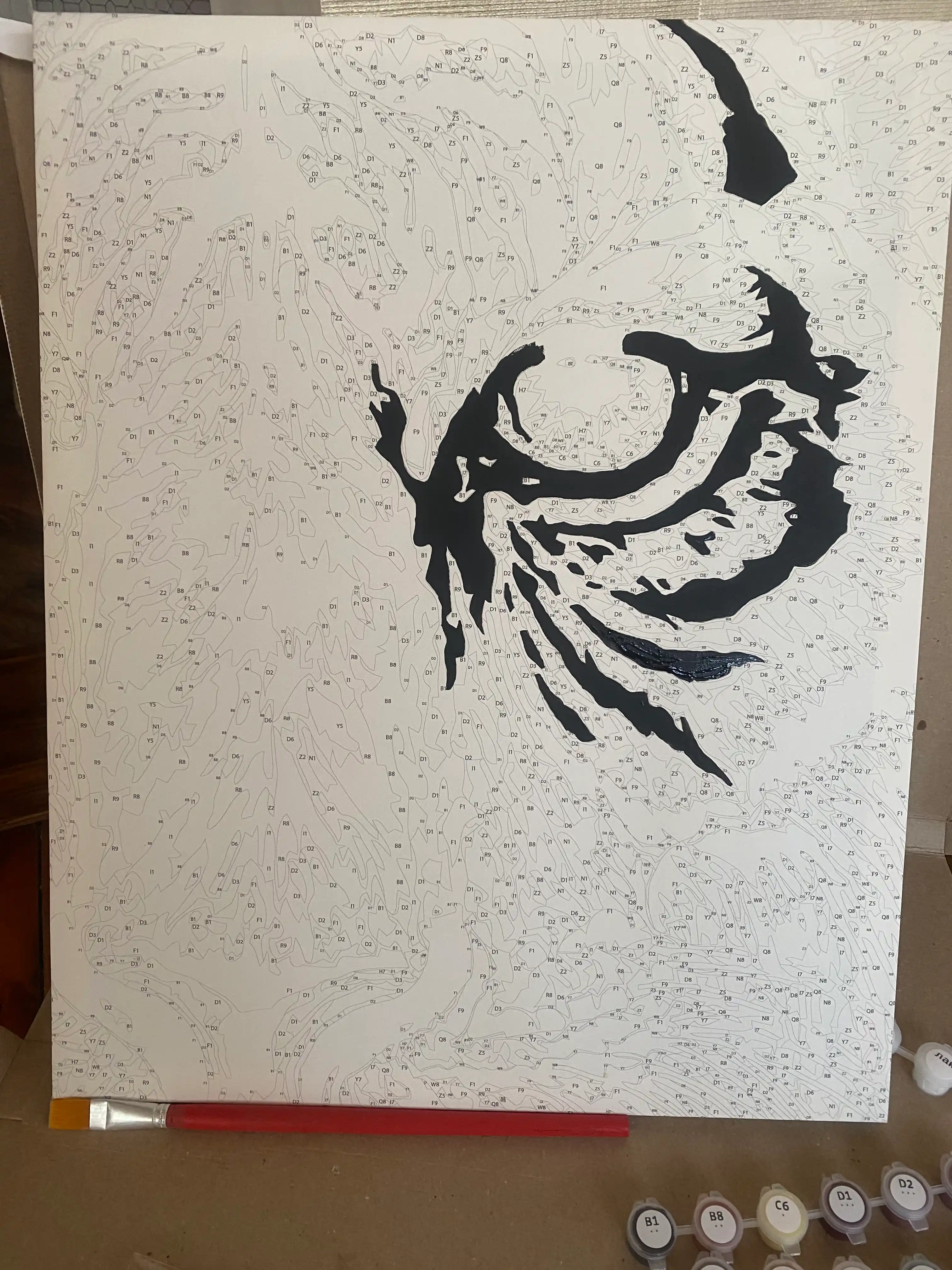Raqamlar bo'yicha rasm chizish ARTERY "Sherlar, yo'lbarslar" holstda rang berish, 40*50 sm