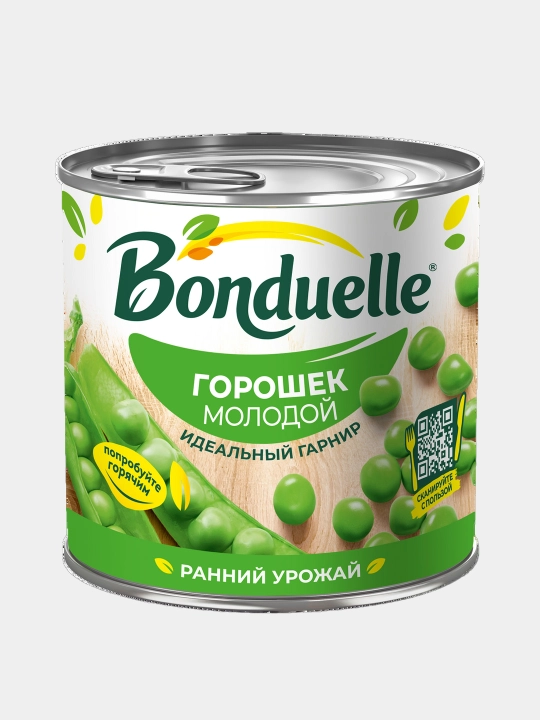 Зеленый молодой горошек Bonduelle, 400 г - 