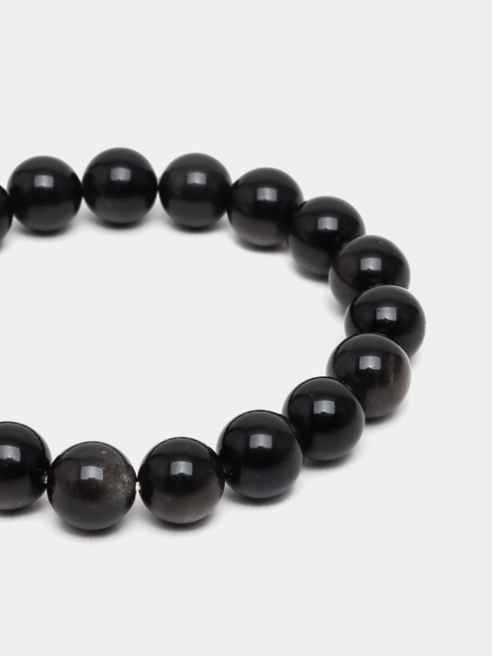 Tabiiy toshdan yasalgan bilaguzuk kulrang-qora obsidian