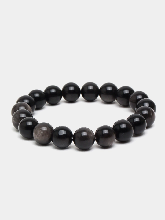 Tabiiy toshdan yasalgan bilaguzuk kulrang-qora obsidian