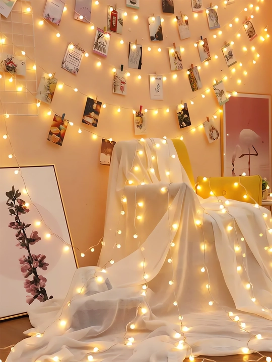 "Shariki" yangi yil LED girlyandasi, USB, archaga, derazaga, 3, 6, 10 metr