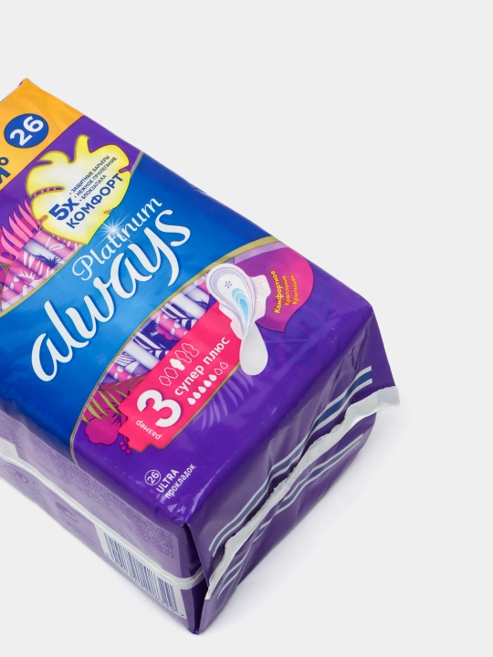 Always Ultra Platinum Super Plus gigienik prokladkalar, o‘lchami 3, 26 dona