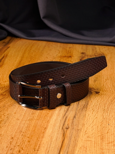 Мужской ремень Lion Belt — ALON-0029-ТЕМНКОР