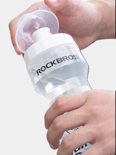 Питьевая бутылочка RockBros, без запаха, с силиконовым клапаном, 750 мл, белая/прозрачная