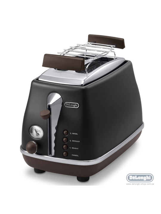 Тостер De'Longhi Icona Vintage CTOV 2103.BK, ретро-дизайн