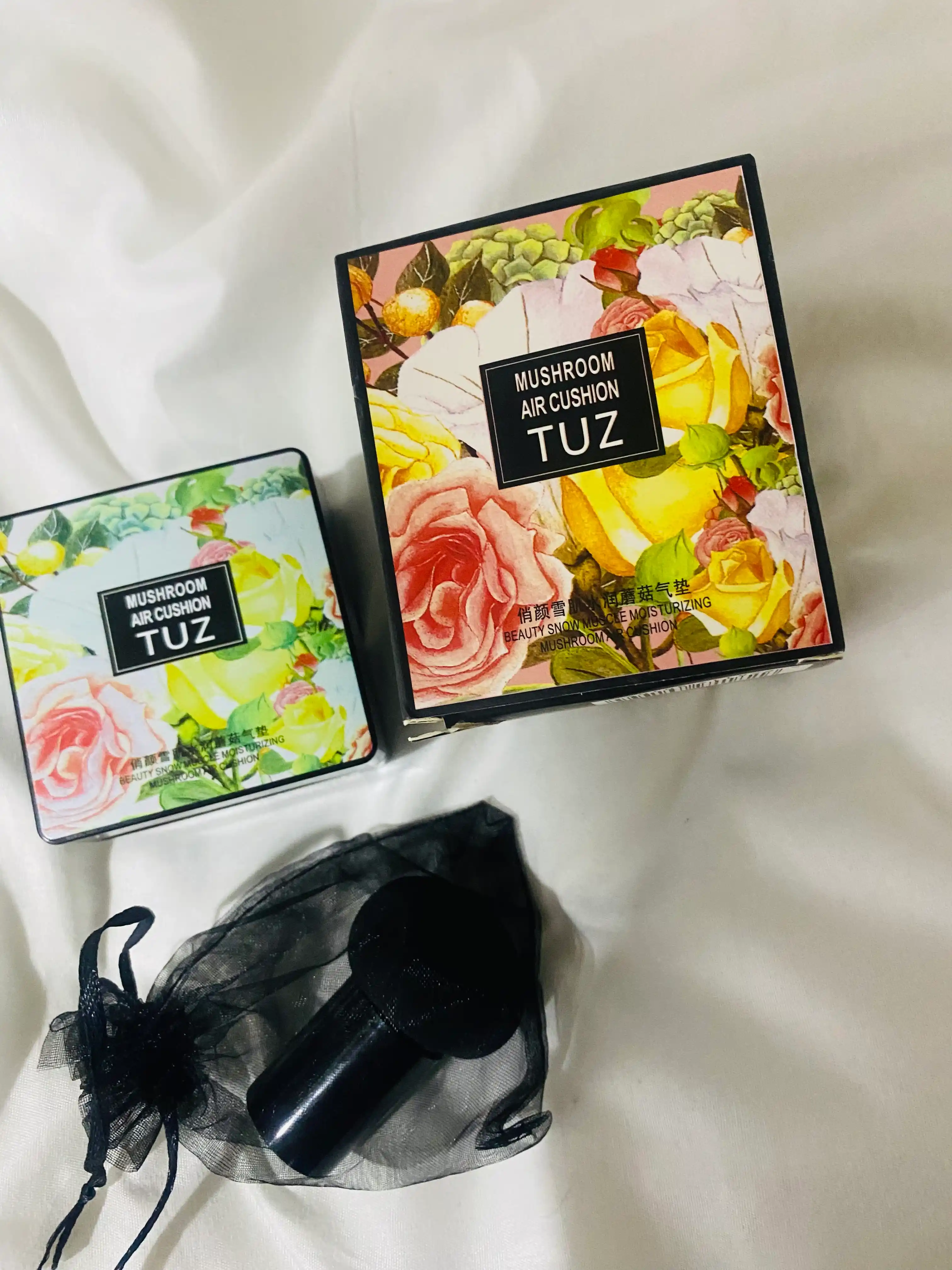 Пудра-кушон для лица Tuz Mushroom Air Cushion, увлажняющая, тональный ВВ крем, 15 г