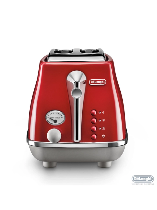 Тостер De'Longhi CTOC2103.R Icona Capitals, 900 Вт, 2 слота, 6 уровней поджаривания