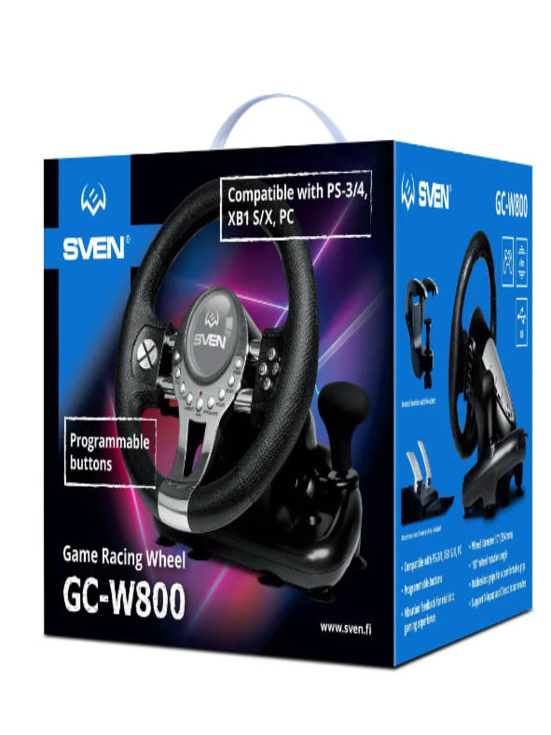 Руль GC-W800 (педали, вибро, скоба, D-pad, 12 кл, PC/PS3/PS4/XBOXONE ...