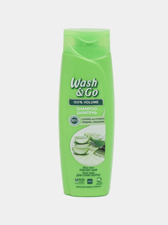 Шампунь для сухих волос Wash&Go, с экстрактом алоэ вера, 180 мл