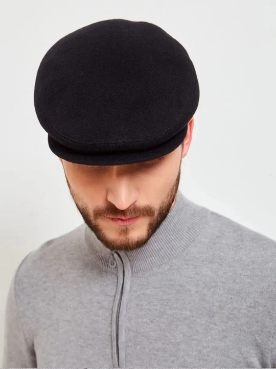 Erkaklar kepkasi, sakkiz qirrali issiq furajka, klassik kepka, bosh kiyim