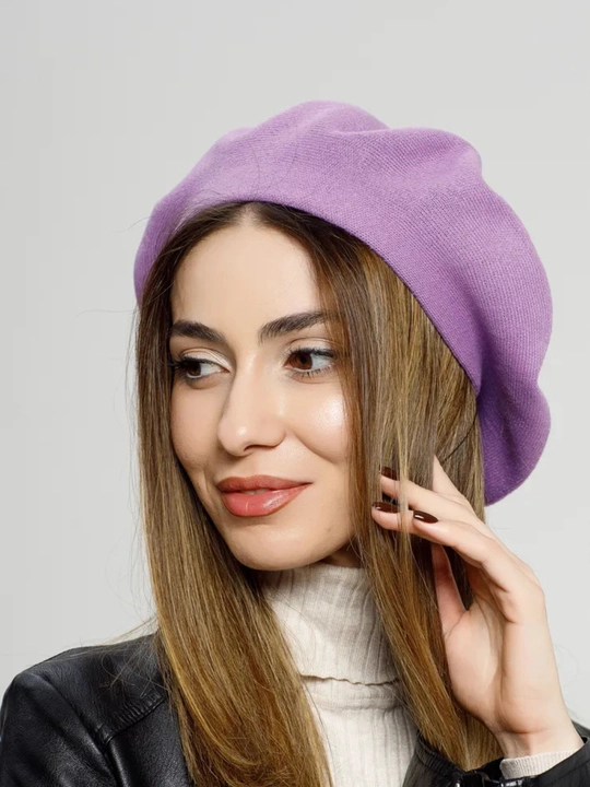 Ayollar va qizlar uchun beret, klassik toʻqilgan shapka, kuz qish mavsum bosh kiyimi