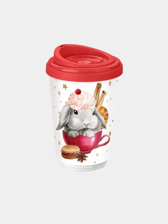 Termal stakan, ikki qoplamli, ichimliklar uchun, 300-400 ml