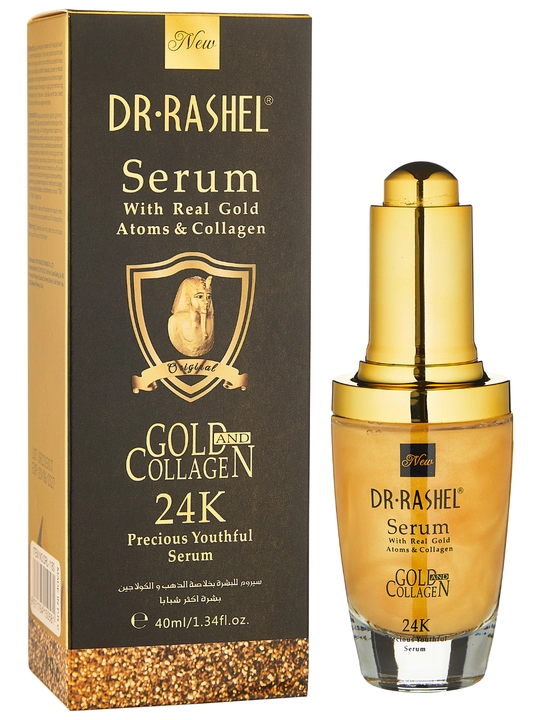24K oltin va kollagen bilan boy yuz uchun zardob Dr. Rashel 24K Gold Collagen, 40 ml