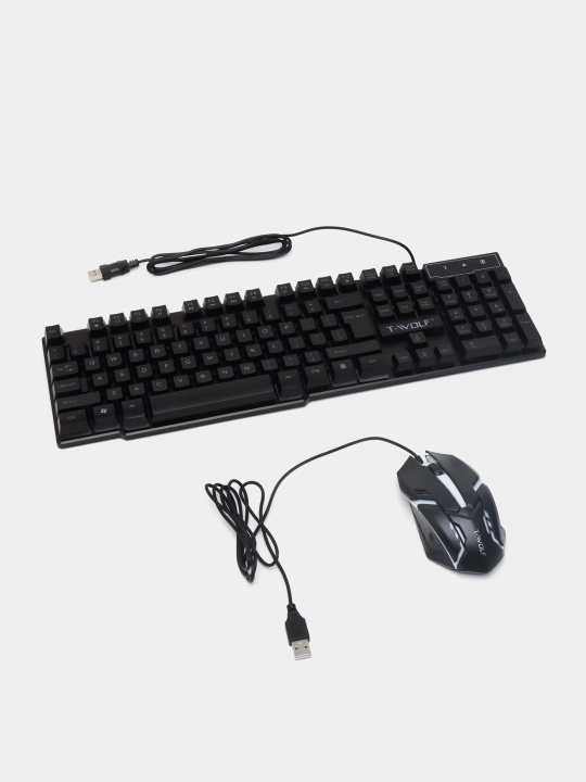 Игровая Клавиатура и мышка T-wolf TF200 c RGB подсветкой