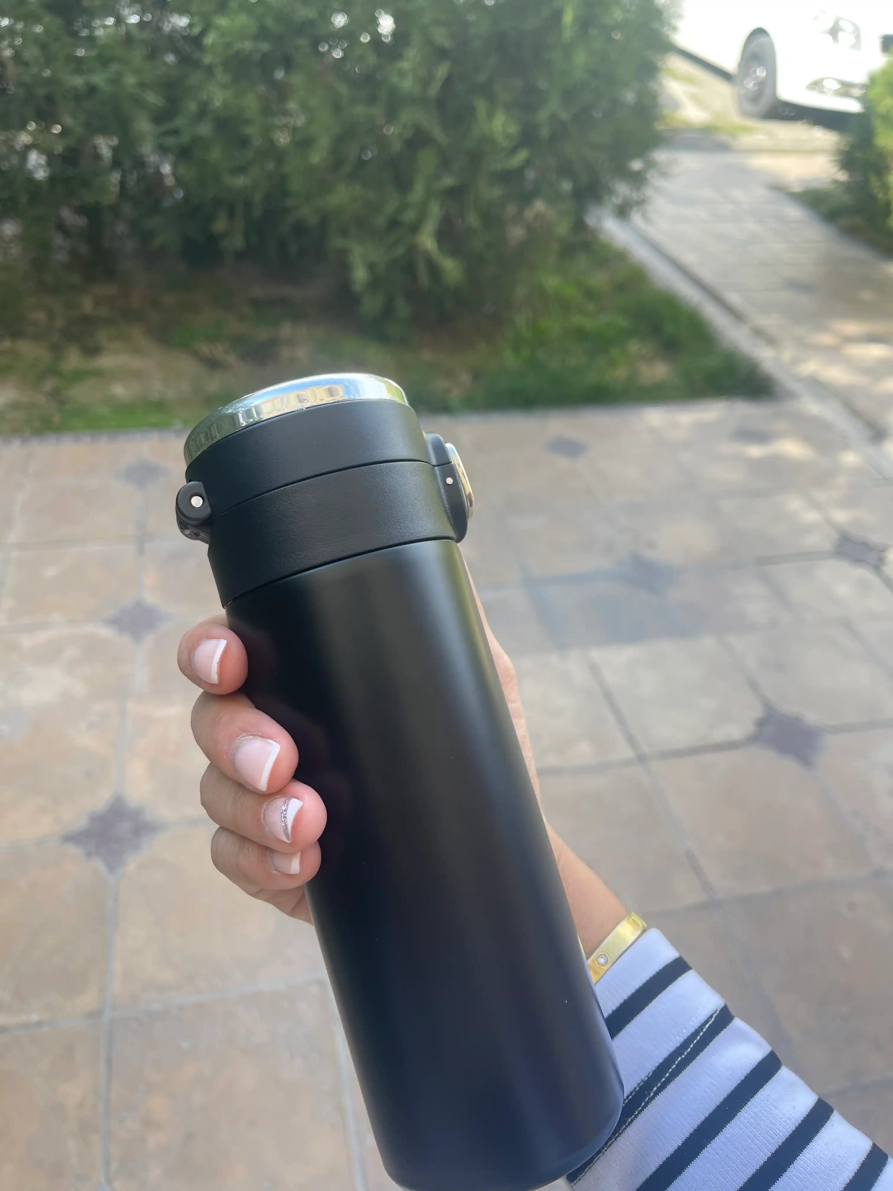 Termal krujka, choy, qahva, ofis va sayohat uchun, harorat sensori bilan termos, 420 ml