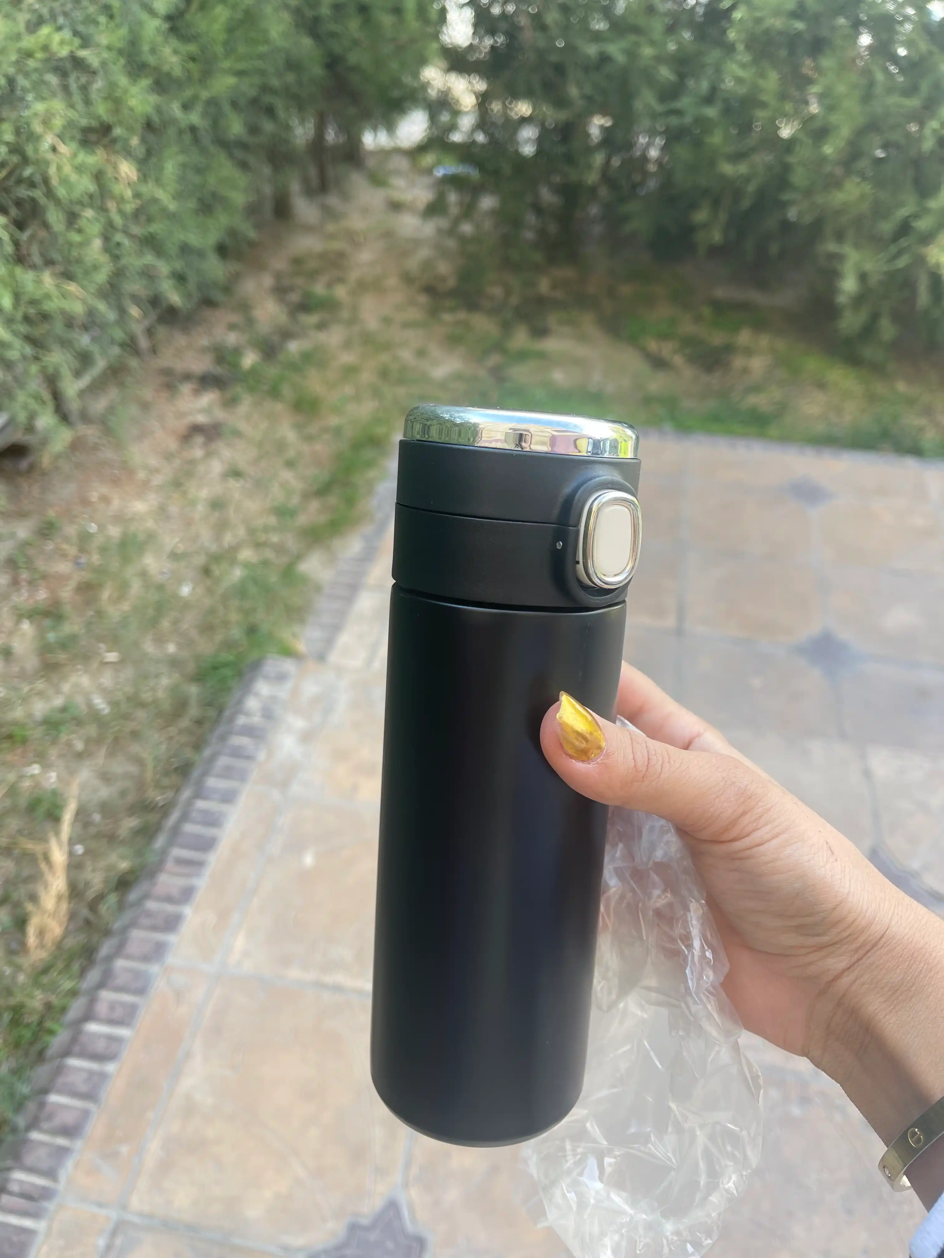 Termal krujka, choy, qahva, ofis va sayohat uchun, harorat sensori bilan termos, 420 ml