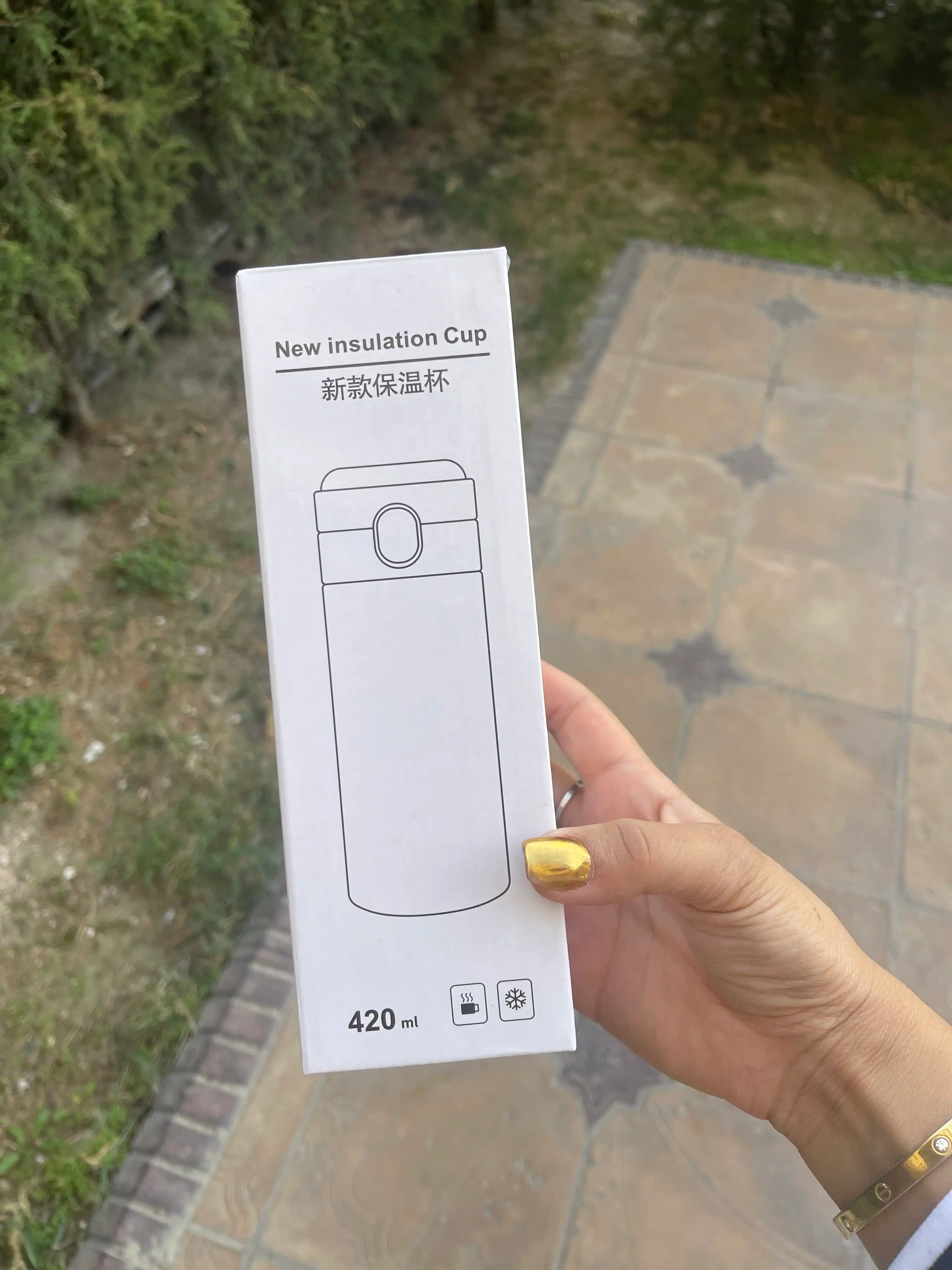 Termal krujka, choy, qahva, ofis va sayohat uchun, harorat sensori bilan termos, 420 ml