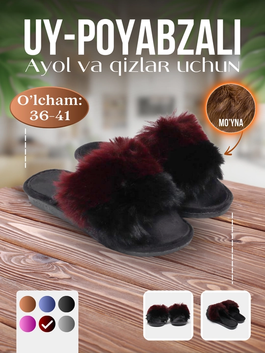 Ayollar va qizlar uchun uy poyabzallari, kundalik - 