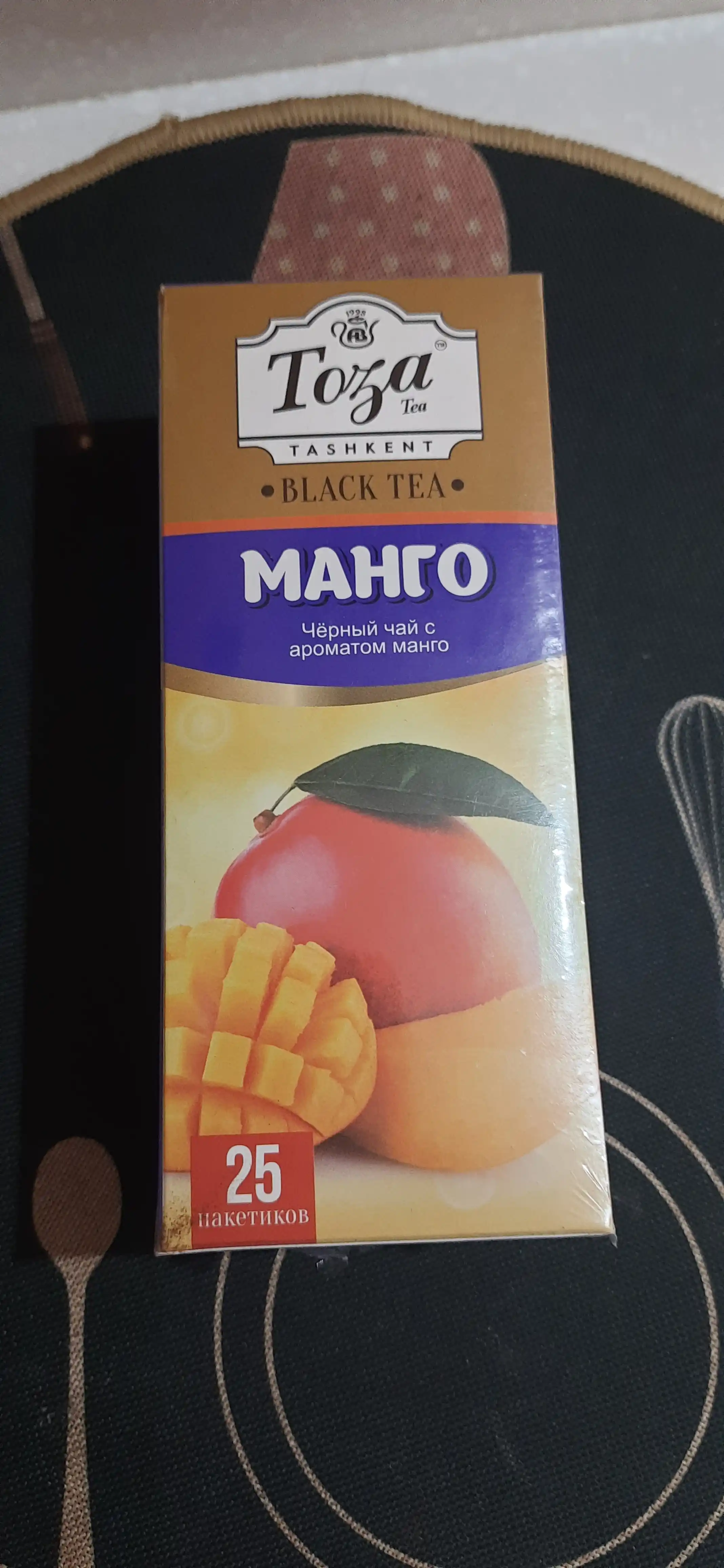 Чай черный Toza, с ароматом манго пакетированный, 25 шт