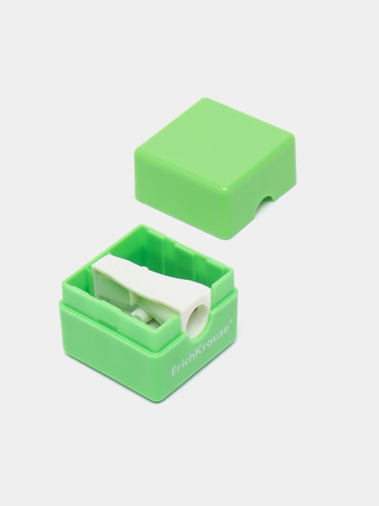 Точилка пластиковая ErichKrause S-Cube, Neon, с контейнером, 50141 q0000053175