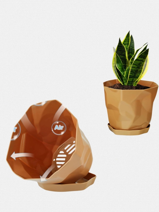 Dekorativ gul tuvagi, plastik, drenaj tizimi bilan, 1 dona