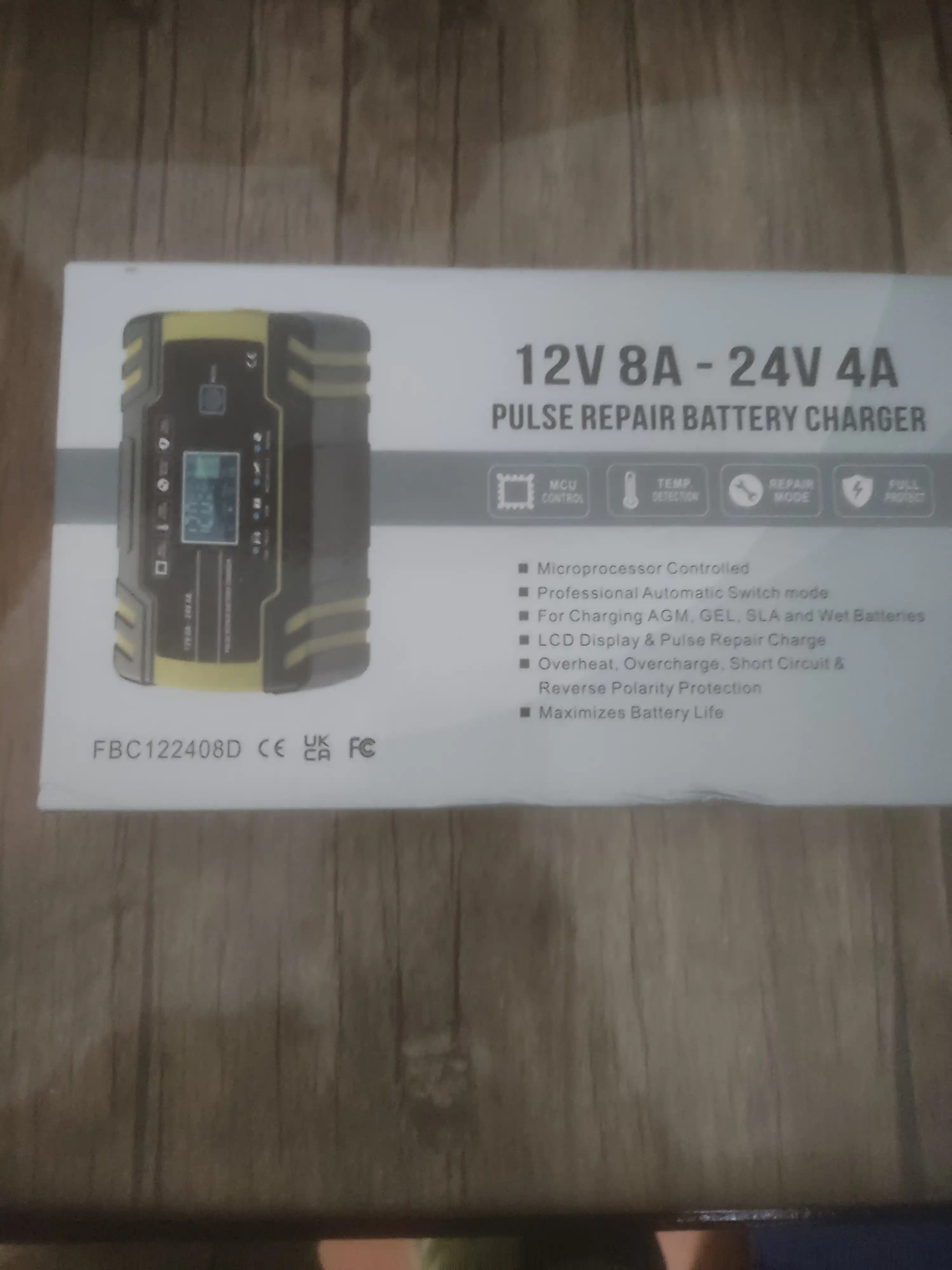 FOXSUR 12V 8A / 24V 4A akkumulyator zaryad qurilmasi, avtomatik, AGM GEL