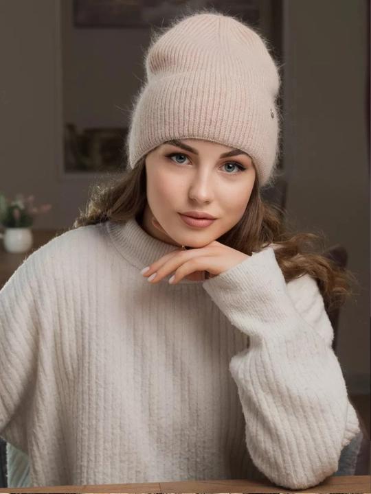 Ayollar uchun, qishkim, angora, qalpoq, to'qima, uniseks