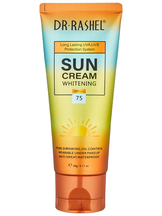 Namlantiruvchi, oqartiruvchi, qarilikga qarshi va aloe quyosh SPF kremi Dr.Rashel, 60 gr