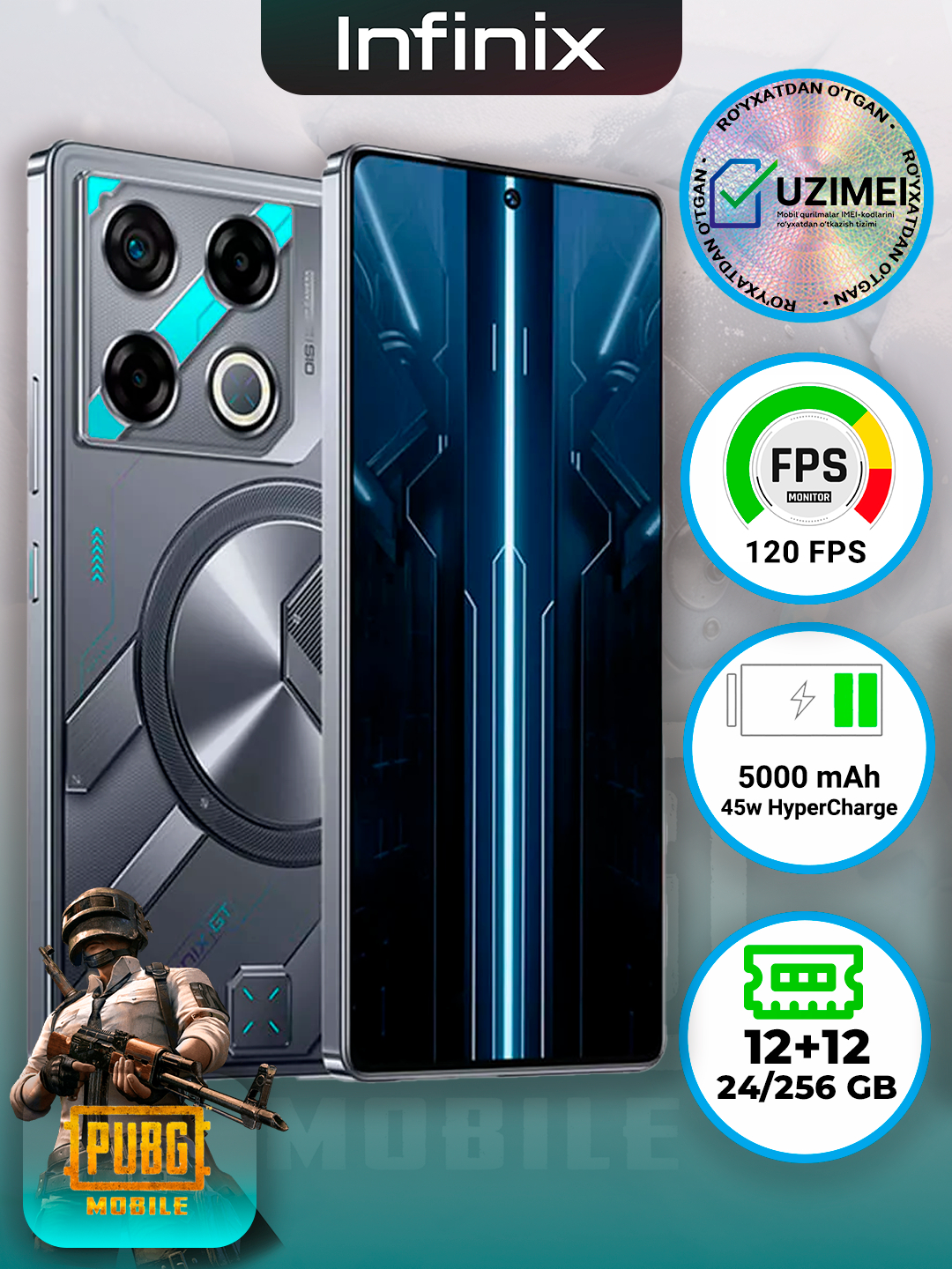 Смартфон Infinix GT 20 Pro 8+8 16/256ГБ 120 FPS игровой телефон 1 год ...
