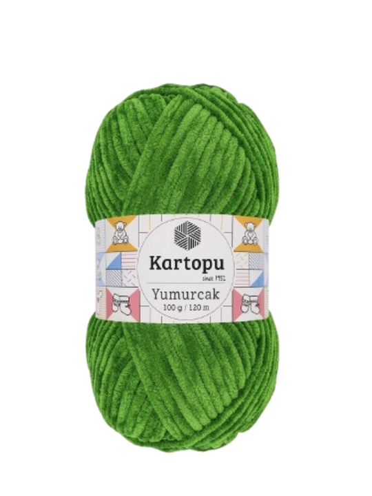 Kartopu Yumurcak, 100% полиэстер, 100 гр, 120 м, плюшевая пряжа, для вязания