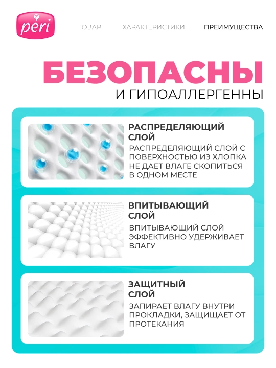Ежедневные прокладки Peri Multiform, ромашка, 30 шт