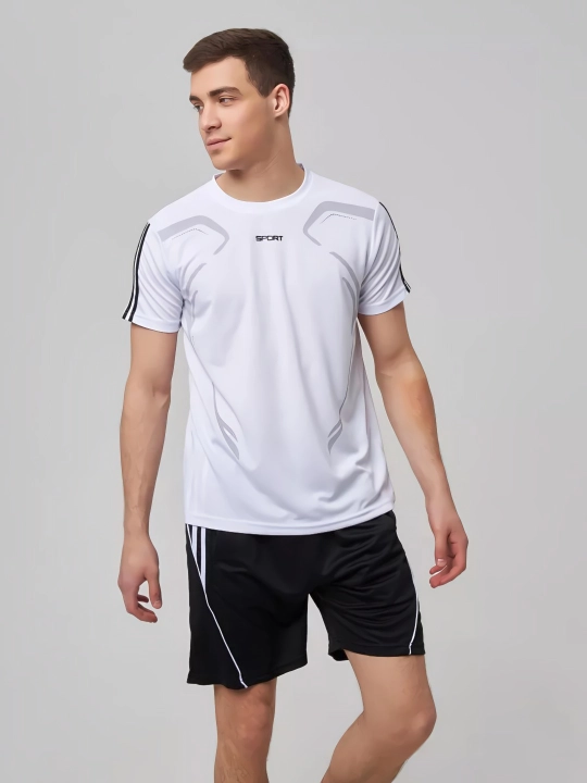 Erkaklar sport kiyimlari, qisqa yengli, fitness forma, uniseks