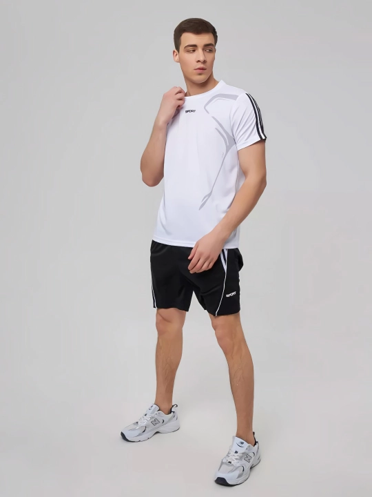 Erkaklar sport kiyimlari, qisqa yengli, fitness forma, uniseks