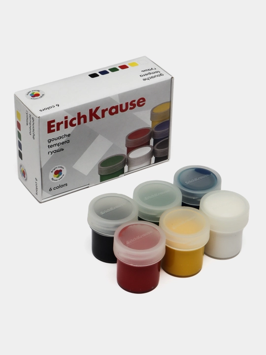 Гуашь ErichKrause, 6 цветов по 17 мл, в коробке 6 штук, 50543 q0000053417